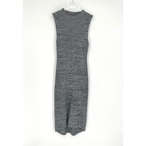 Daily Practice Dress Womens S Blue Anthropologie Ribbed Mock Neck Bodycon‎ Midi